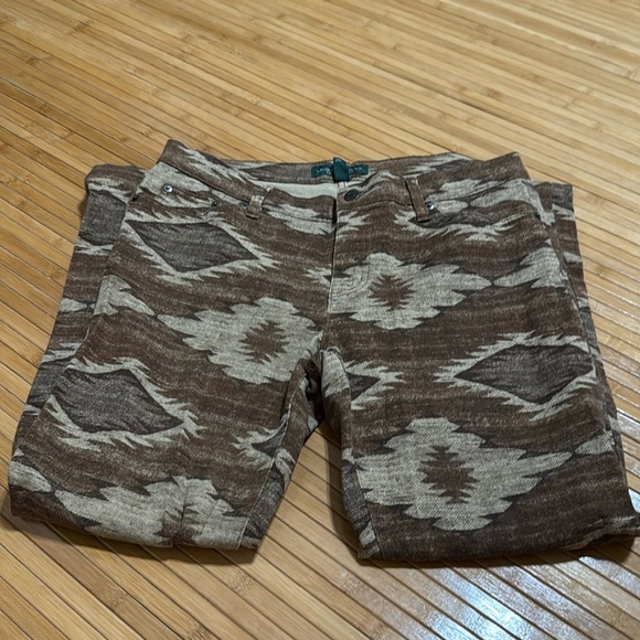 RALPH LAUREN Jeans Brown Aztec Modern Straight Leg Stretch Jeans - Picture 1 of 3